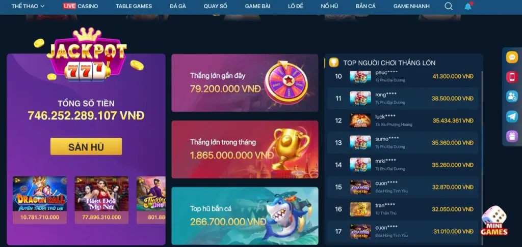 Sự đa dạng của các trò chơi slot tại b66 đăng nhập